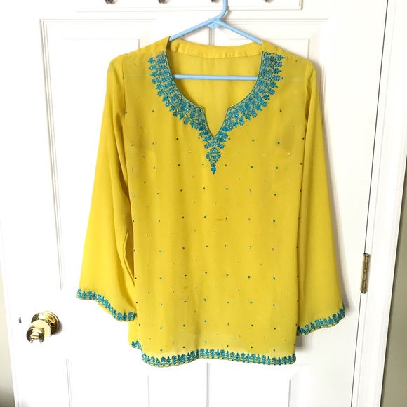 Yellow Indian Style Top - Picture 1 of 1